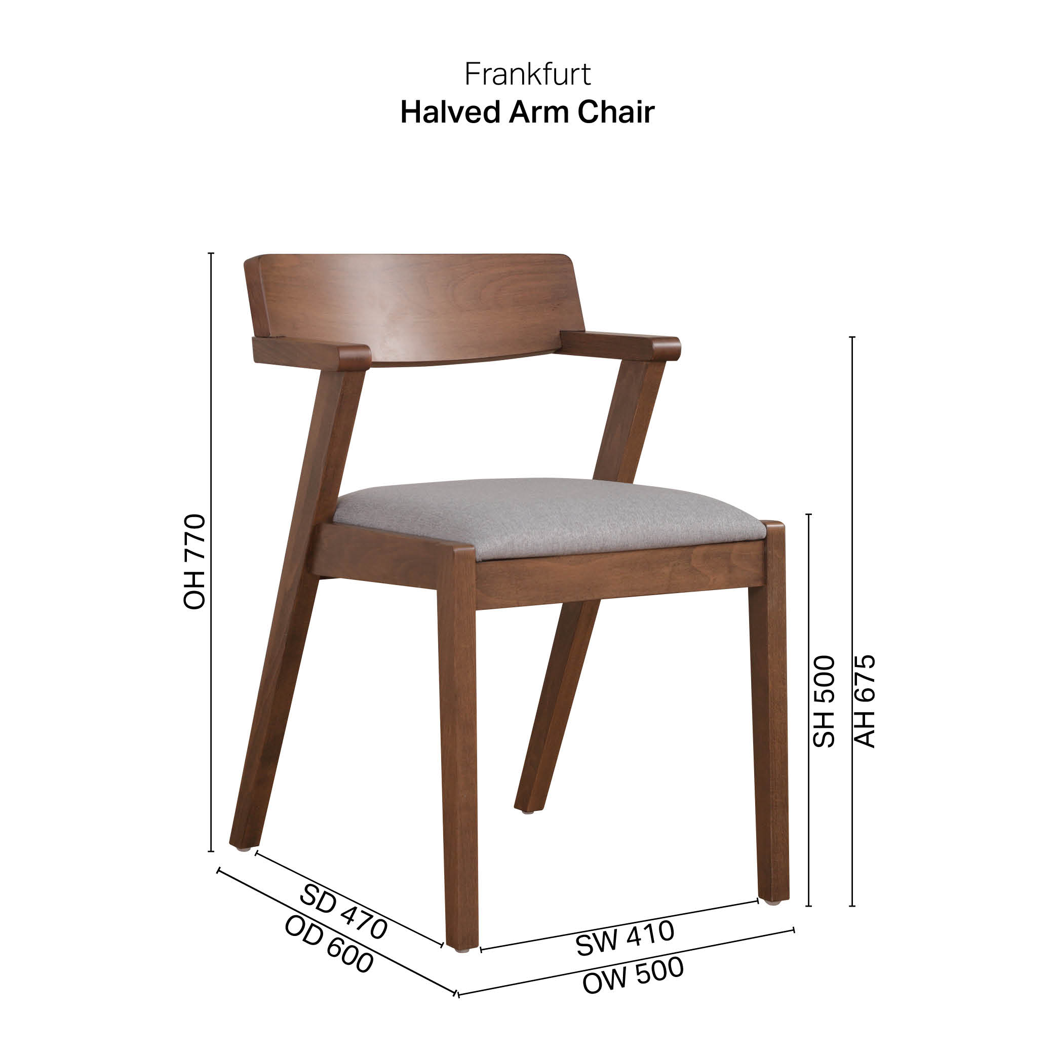Frankfurt Dining Halved-Arm Chair